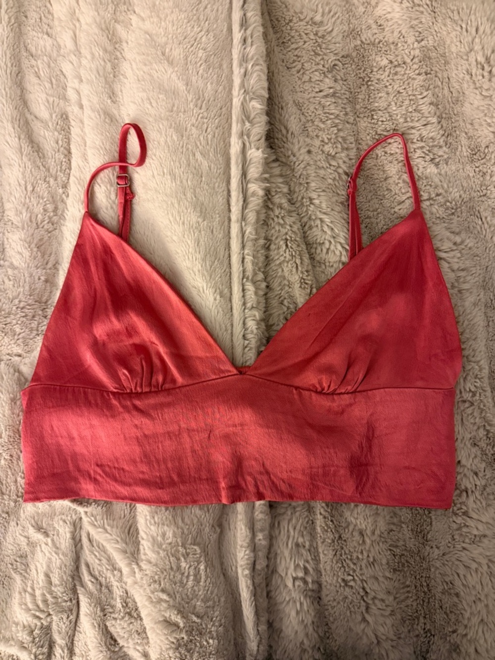 Zara Coral Triangle Bralette with Adjustable Straps